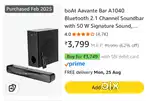 boAt Aavante Bar A1040 Bluetooth 2.1 Channel Soundbar with 50 W