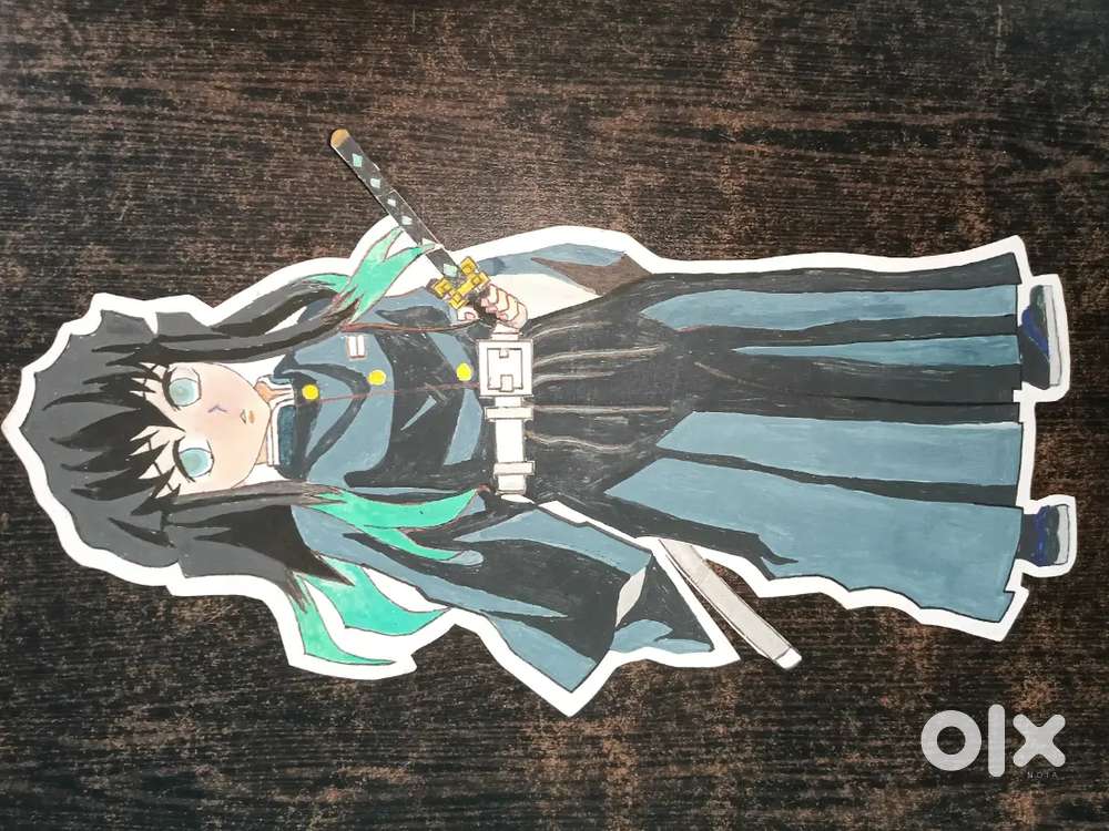 This is an drawing of deman slayer character hi name is muchiro
