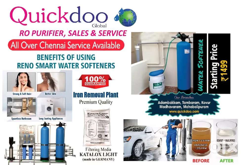 Water softner 
Iron remover 
Stp,Etp plant