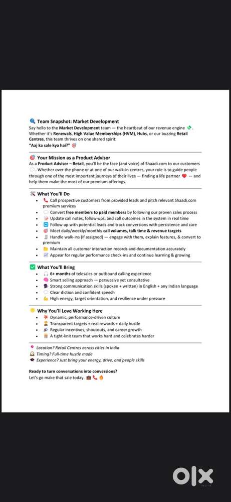 Inside sales - #1 Global Matchmaking