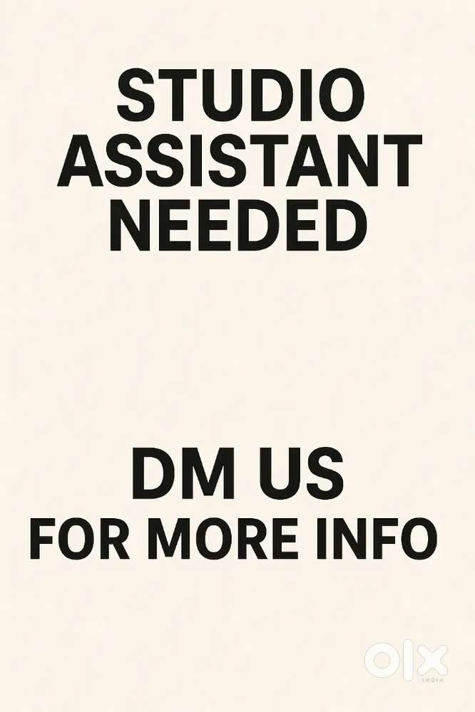 Photography studio assistant needed