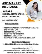 Hyderabad:Axis Max life:Onrole:Degree pass: Min 1yrs sales exp is must