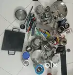 Stainless steel, brass pooja items, plastic