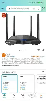 Tenda gigabit wifi router ac1200 ac10
