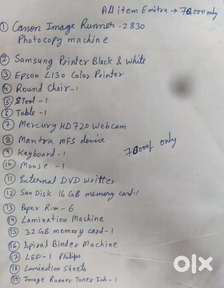 Photocopy machine and all emitra item