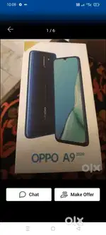 OppoA9 2020 4g 4gb 128gb hd display fingerchalu  with box l charger
