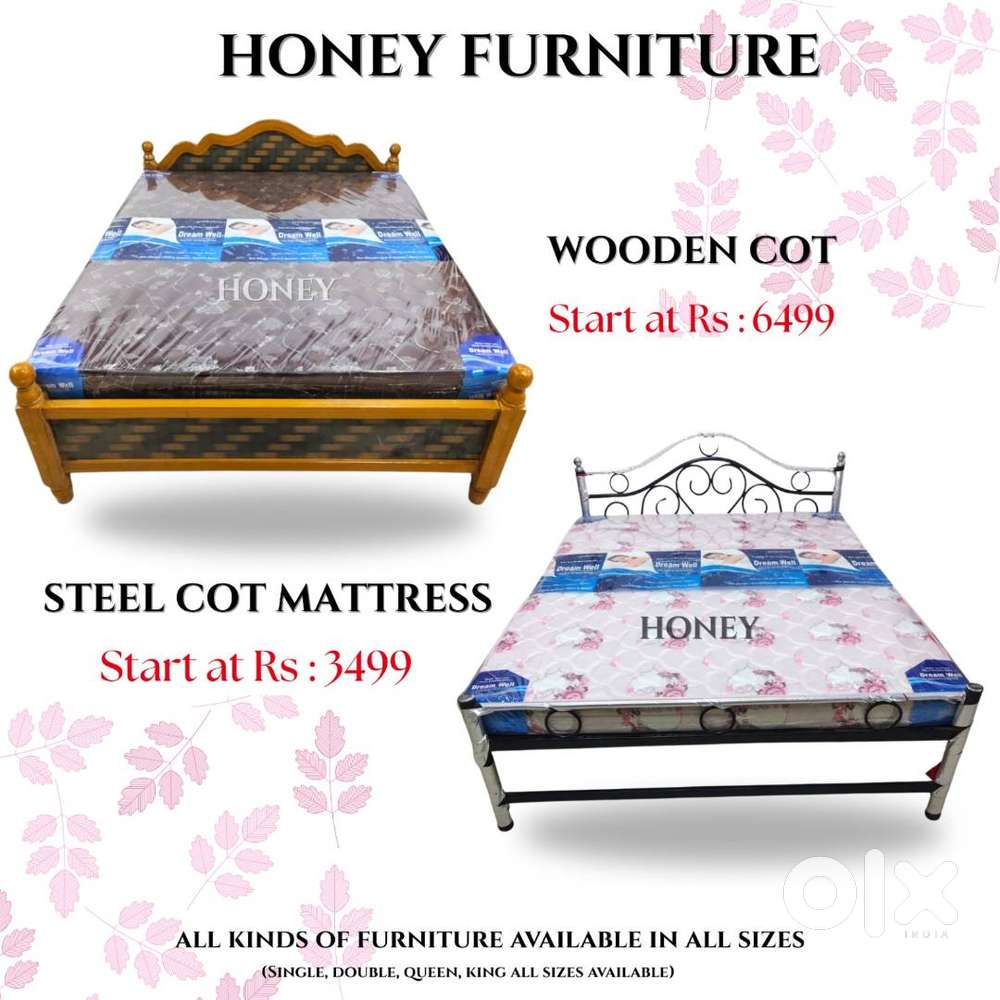 Upgrade Your RoomTrendy Cots at Factory Price-Steel Cot ,Wooden Cot