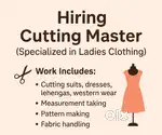 Hiring Cutting Master for Ladies Clothing Boutique