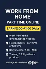 Work From Home  Part Time Online  Earn ₹300–₹400 Daily