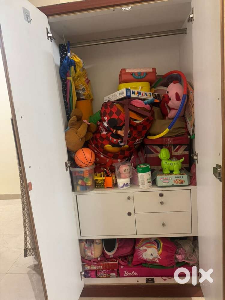 Brown almirah with full storage