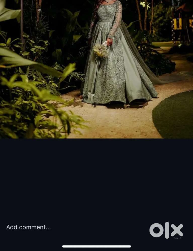 Luxury princess bridal gown with 2cancan & zardozi wedding lehenga