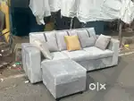3 seater box sofas with 6 pillows and table bangalore free dilvary