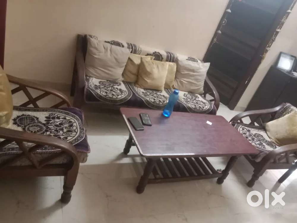 Sofa set double bed and single single 02 bed