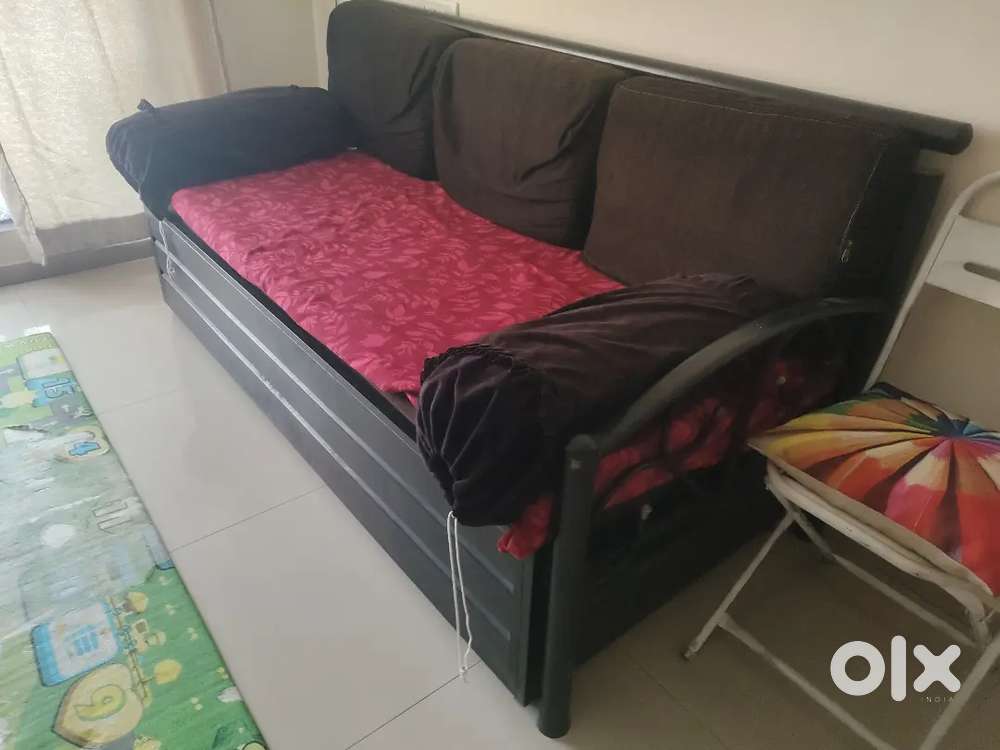 Sofa cum bed with storage box 3 seater
