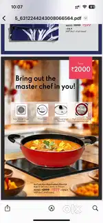 Mr. Cook Non-Stick Kadhai with Glass Lid – Brand New