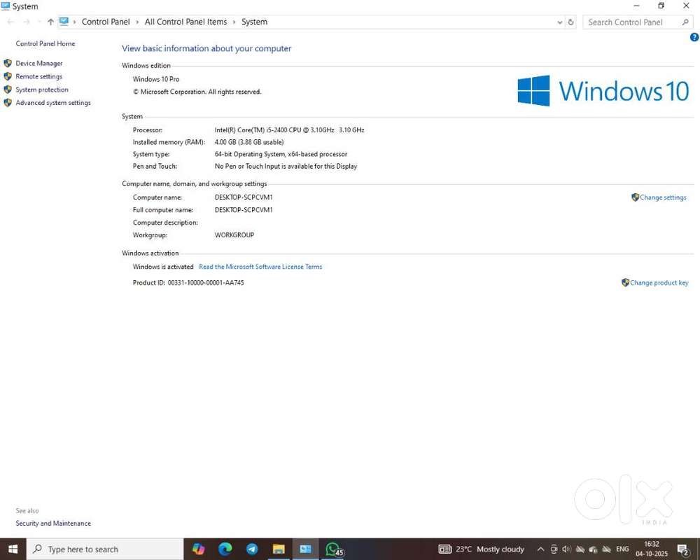HP Branded I5 PC with SSD