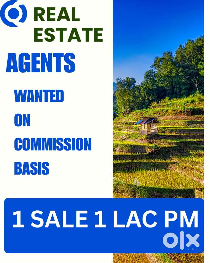Real Estate Realtor  Wanted on Commission Basis 1 Sale1 lac per month