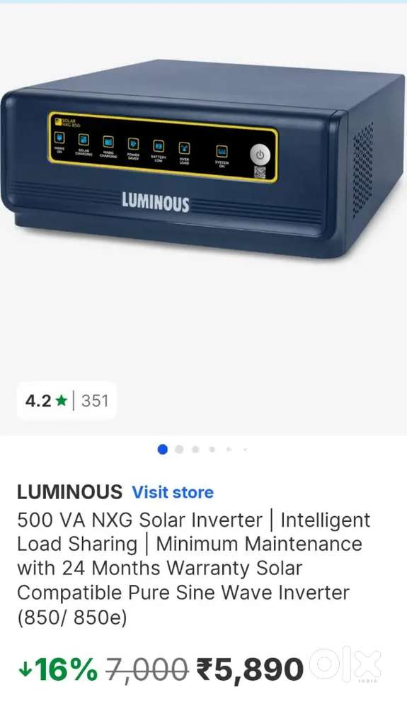 LUMINOUS SOLAR NRG 850 INVERTER