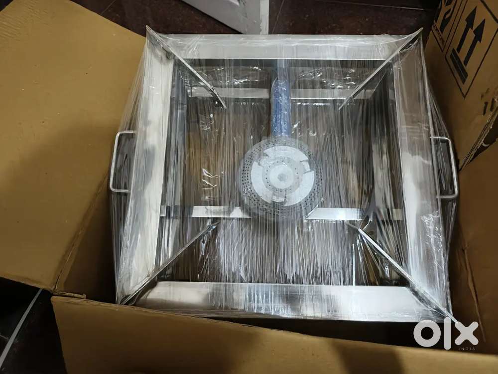 Manual Single Burner Stainless Steel Square Gas Stove; 15 X 15 X 9