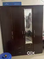 Four door modular wardrobe with full length mirror and four drawers