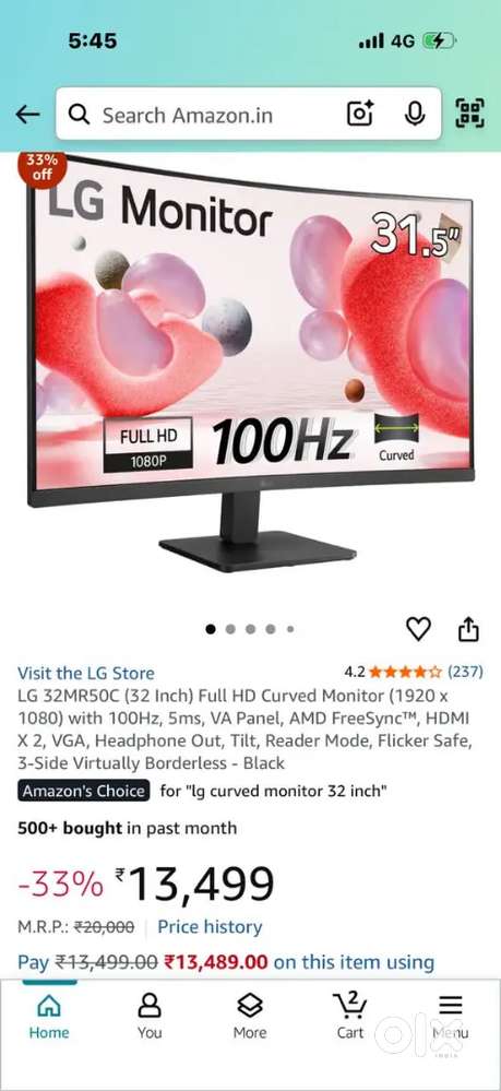 Lg coverd moniter