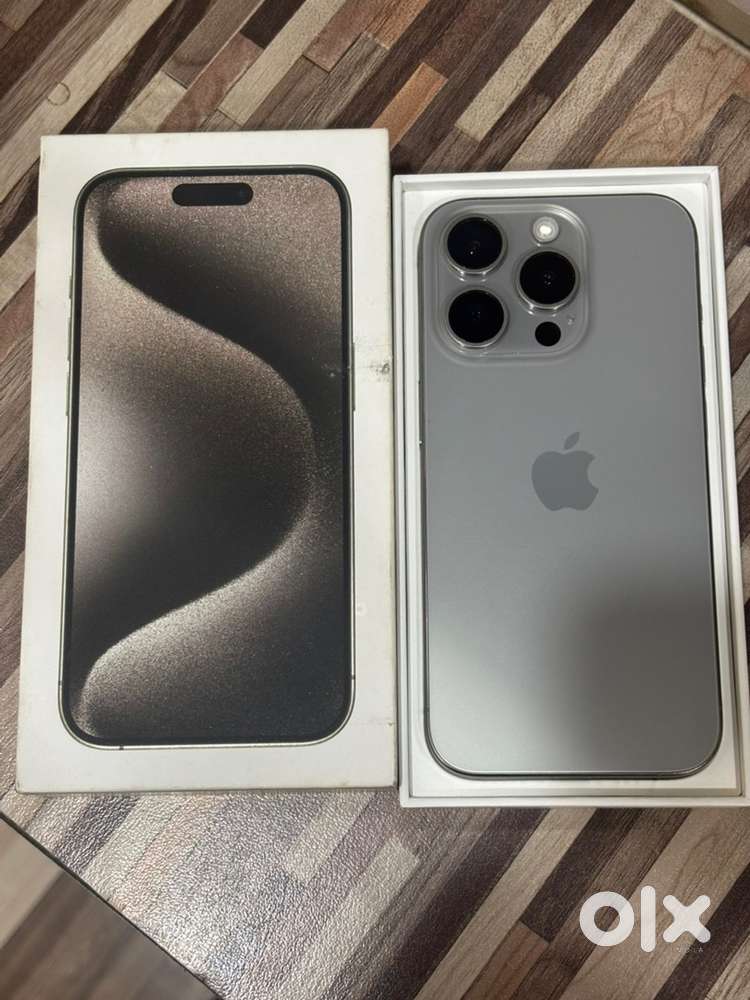iPhone 15 pro natural titanium with bill box
