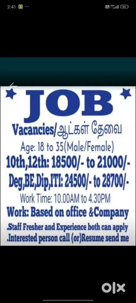 Job Vacancy Work From home Available.