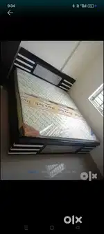 Brand new assam teak wood and plybod cot with storage queen size