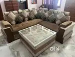 L shape 5 seater sofa with table