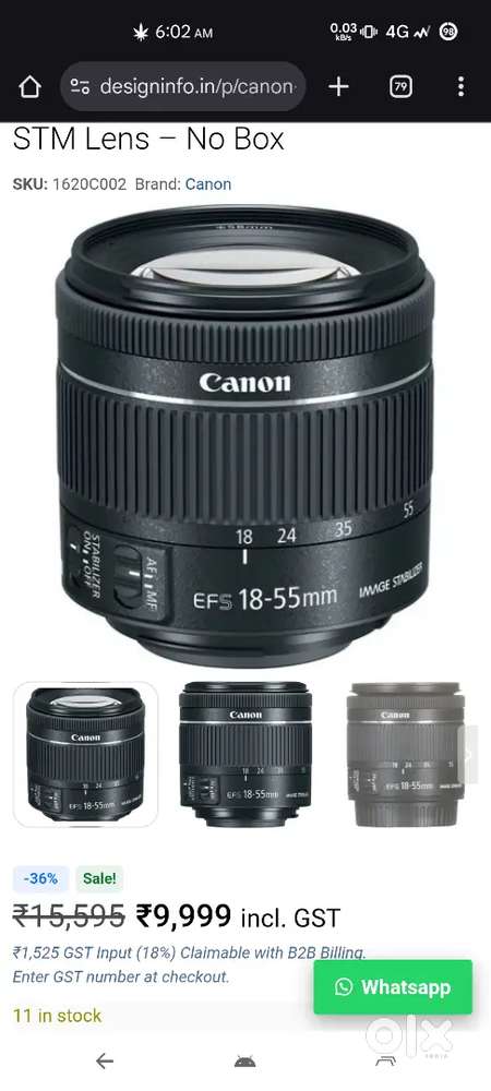 Canon EF 50MM PRIME LENS & ES 18-55 KIT LENS