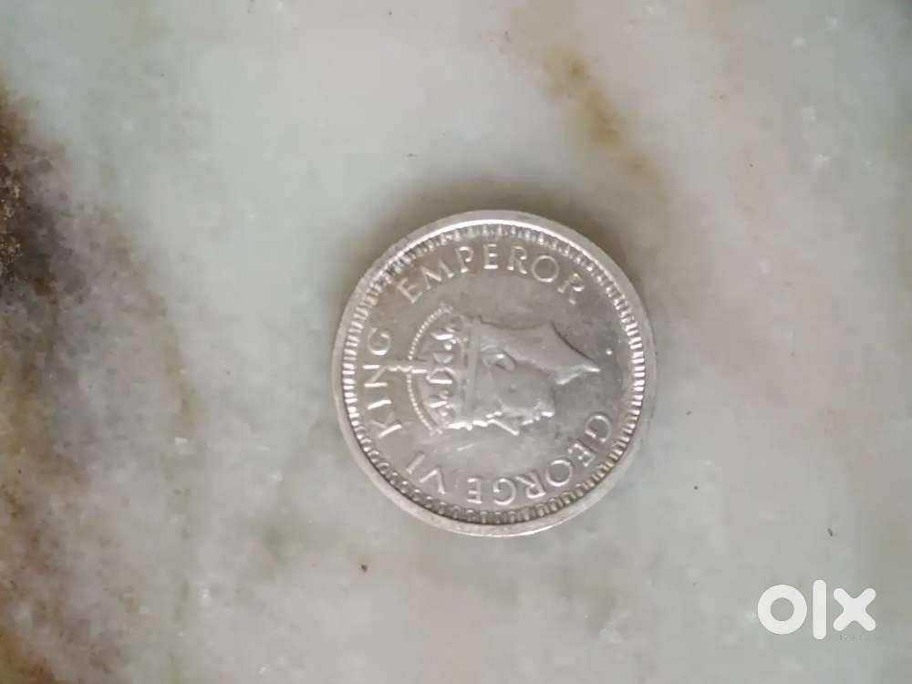 1945 silver one rupee coin