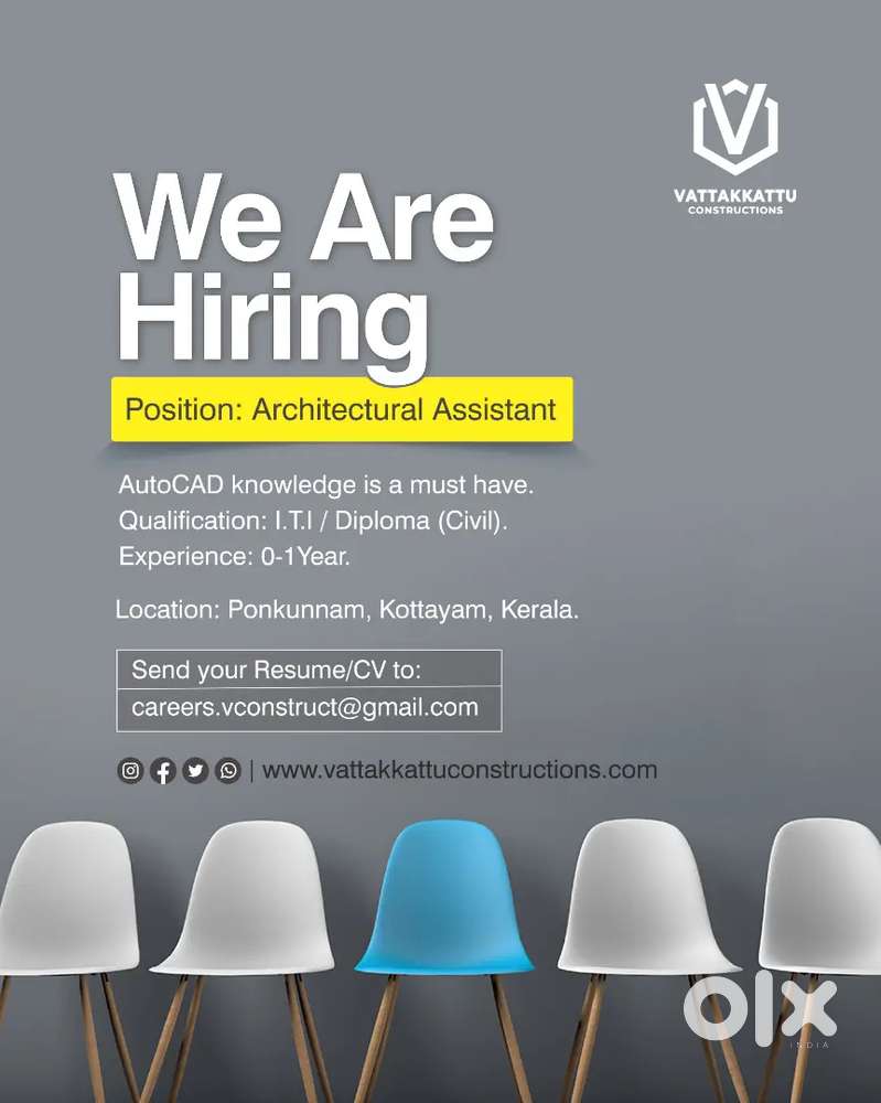 Wanted CIVIL DRAFTSMAN + OFFICE ASSISTANT @ PONKUNNAM