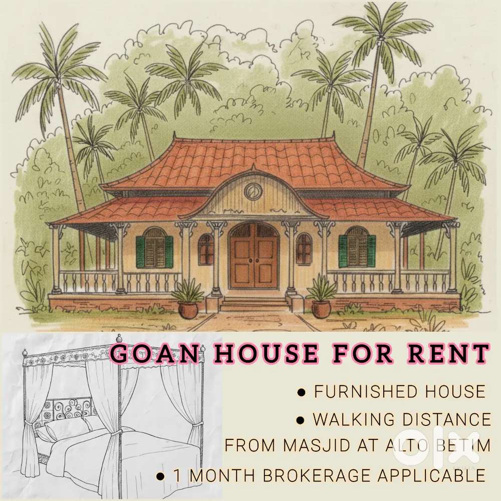 FURNISHED INDEPENDENT GOAN HOUSE 2BHK FOR RENT LONG TERM NEAR PORVORIM
