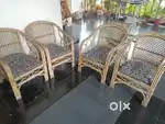Cane sofa set with Cushion 4 chair