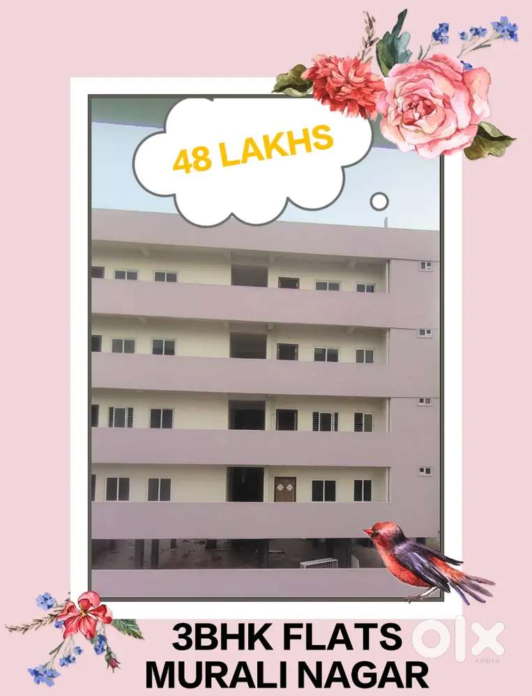 New 3 BHK FLAT MURALI NAGAR 2ND FLOOR 48 LAKHS ONLY