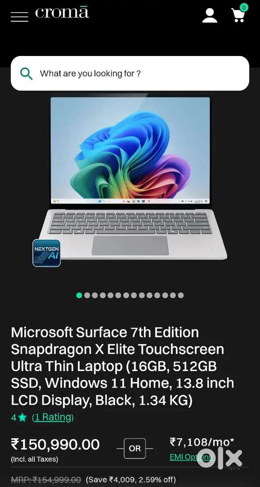 Surface Laptop X Elite 12 Core Copilot PC Like New