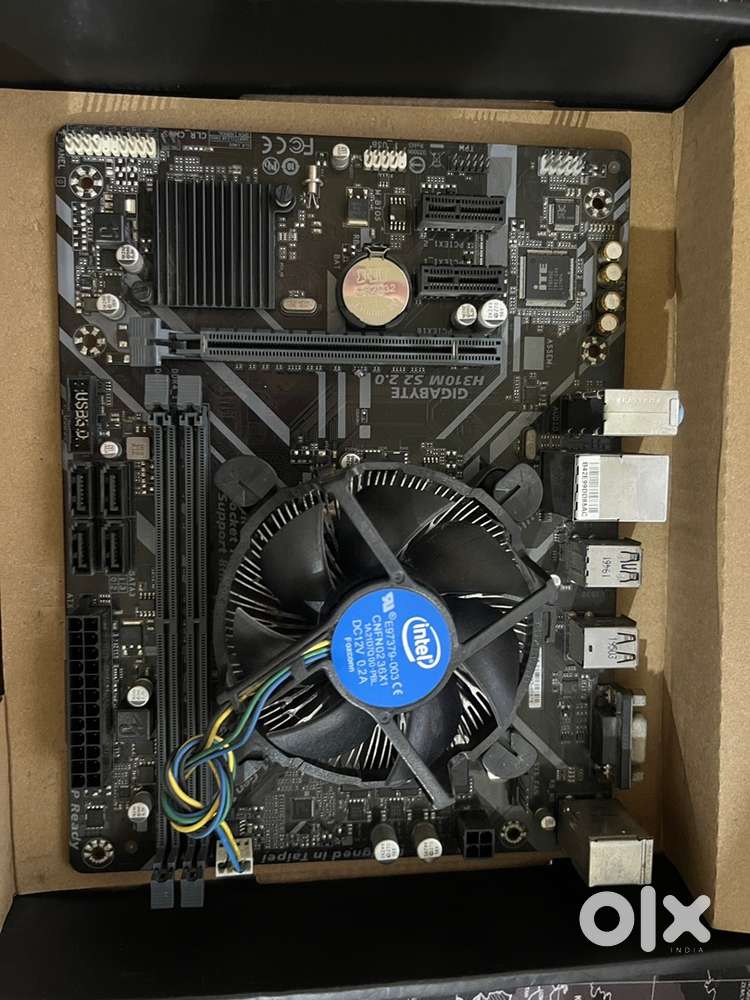 Intel i3 9100f processor with gigabyte h310m motherboard.