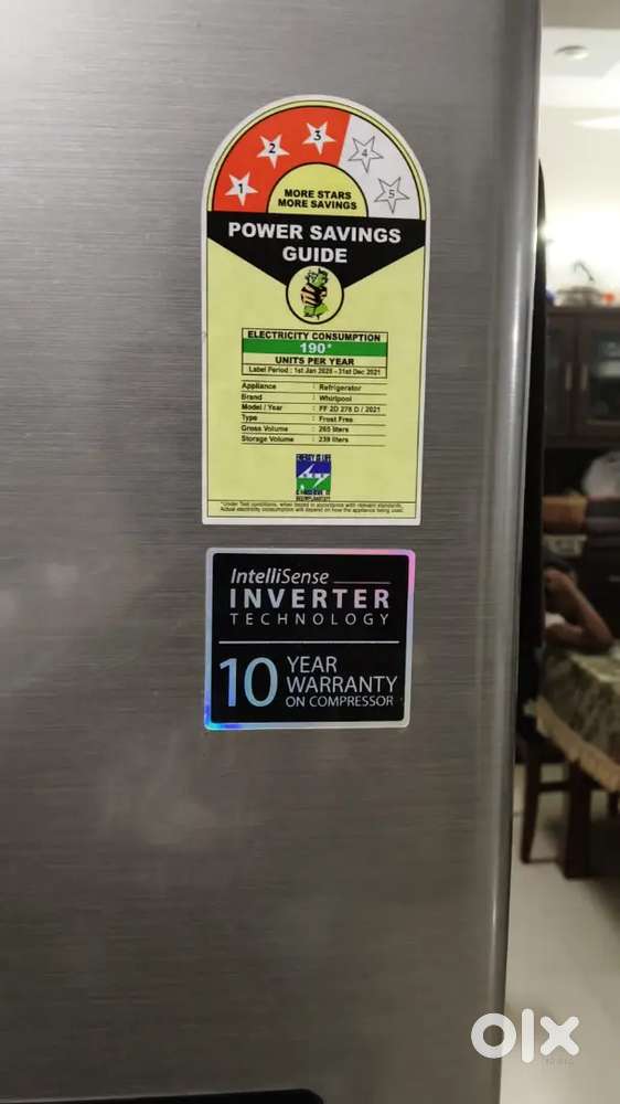 Whirlpool Fridge - 263 Litres - Double Door