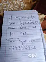 For home tution and mehandi