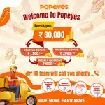 We are hiring delivery executive for Popeyes