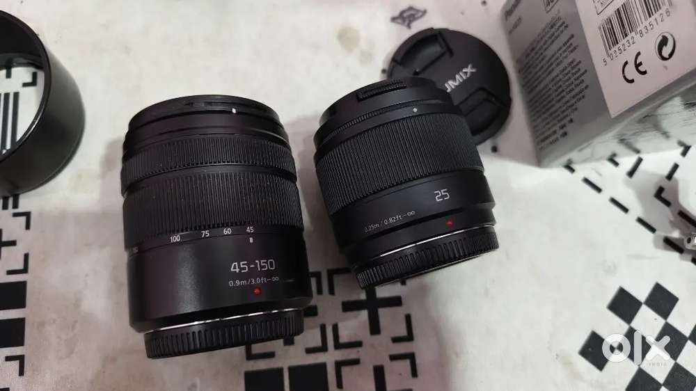 Panasonic Lumix MFT 25mm F1.7 and 45-150mm in Unused condition