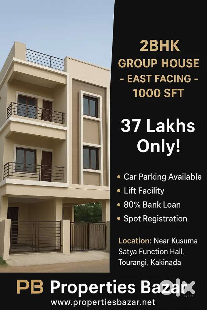 మన కాకినాడ తూరంగి లో  గ్రూప్ హౌస్ 2 BHK సేల్