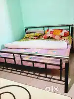Double bed with mattress + study table with chair