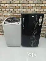 Videocon black fridge and butterfly machine in combo @₹13000.