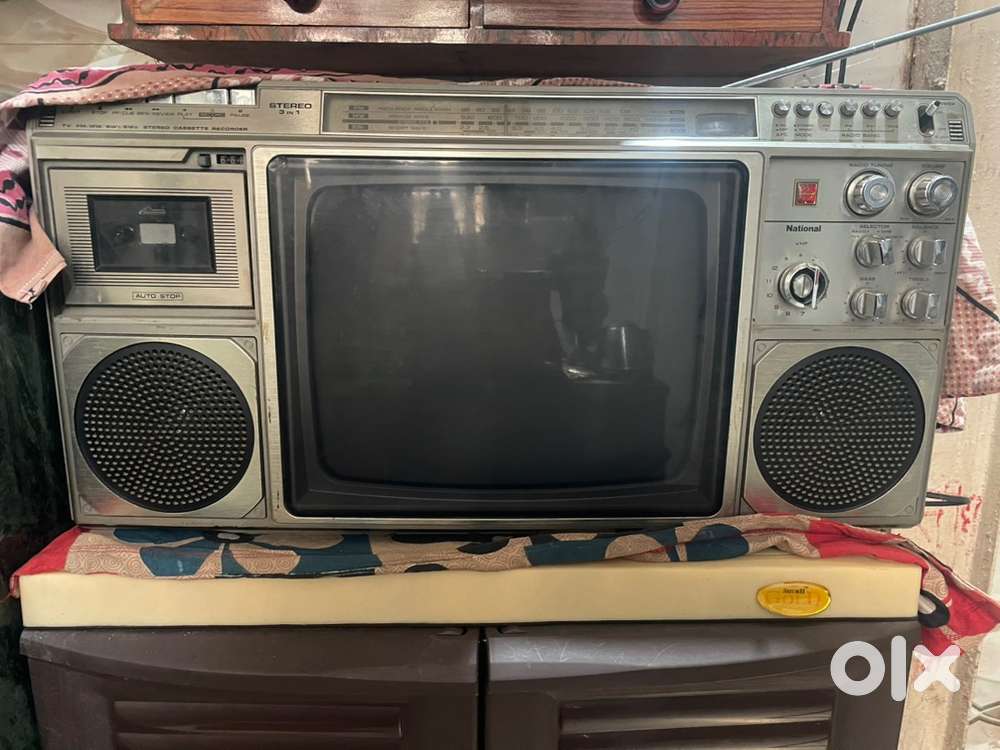 National 3 in 1 Vintage Antique TV