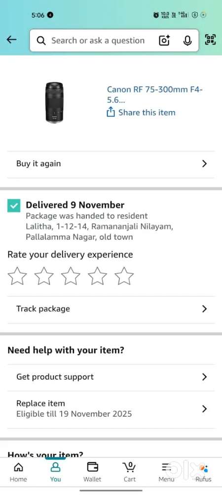 Canon Long Lens RF 75-300mm F4-5.6