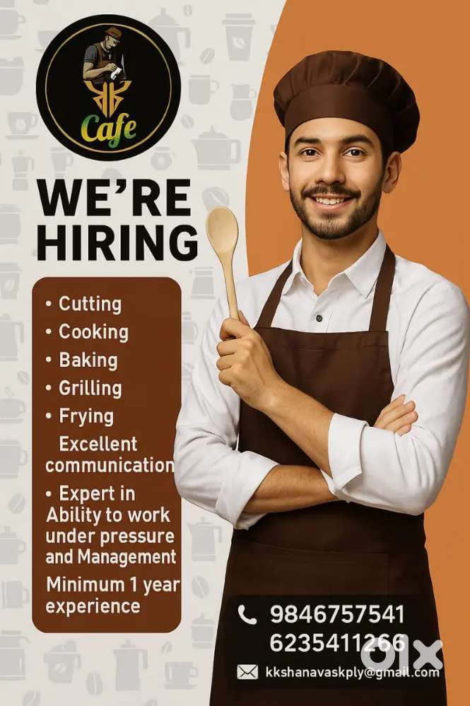 Were hiring experienced staff kk cafe call now