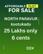 6 cent square plot at north paravur