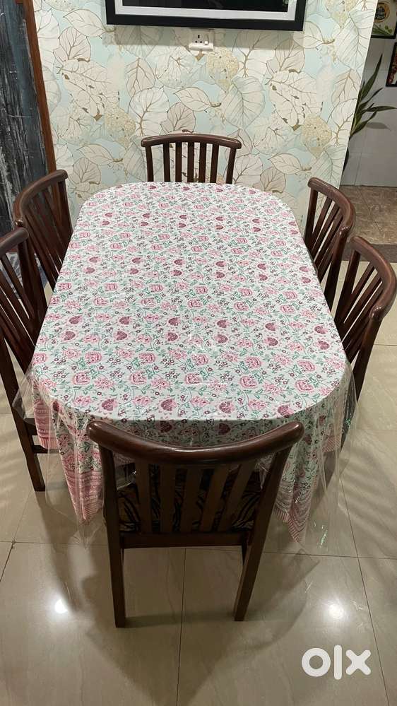 Wooden Dining Table 6 Seater with 6 Chair Set