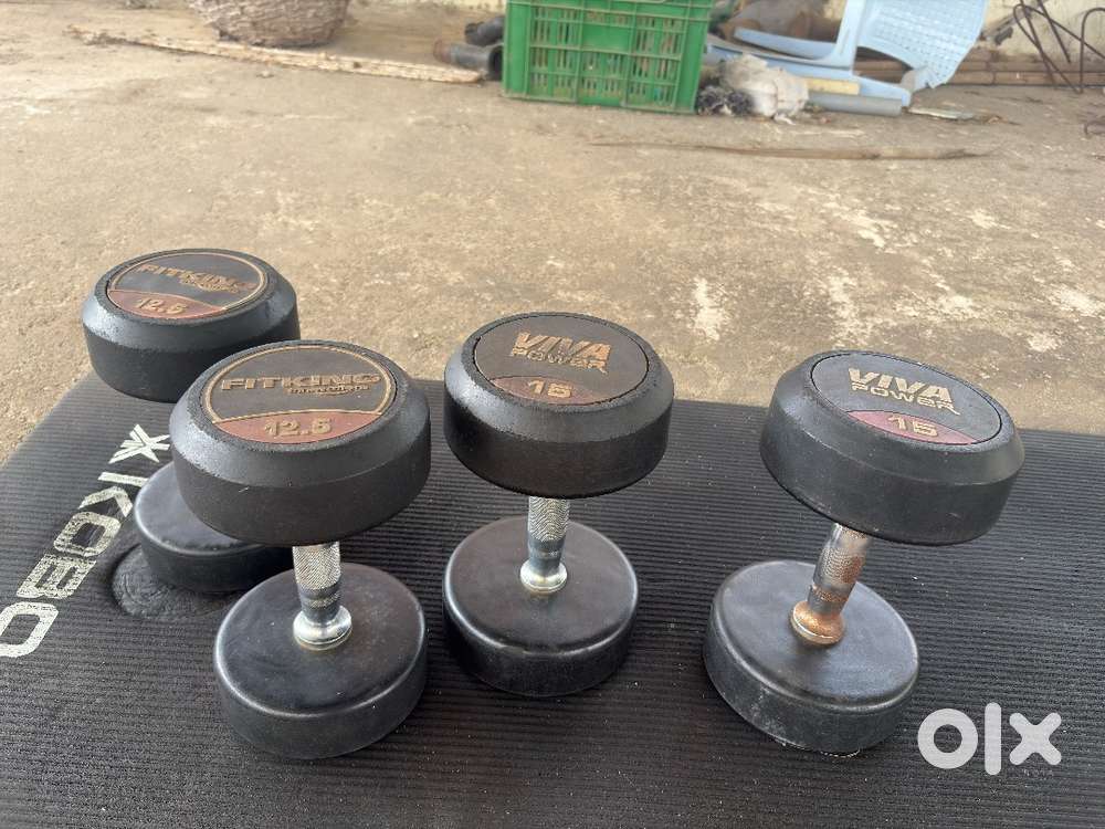 Branded Dumbbells of 25kgs(12.5X2 ) & 30kgs(15X2) + Workout Bench SALE